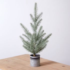 Tabletop Fir Tree in Galvanized Pot