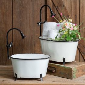 Set of Two Clawfoot Tub Planter