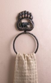 Black Bear Paw Towel Ring