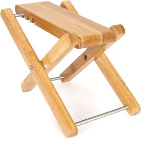 5 Core Guitar Foot Rest Wooden Bamboo Foldable Height Adjustable 4.5" up to 8" Non-Slip Upscale Foot Stand Leg Support Solid Wood Footstool Accessory