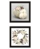 "BOHO Pumpkins and Flowers" 2-Piece Vignette by House Fenway, Ready to Hang Framed Print, Black Frame