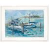 "Dockside" By Tracy Owen-Cullimore, Ready to Hang Framed Print, White Frame