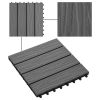 11 pcs Decking Tiles Deep Embossed WPC 12"x12" 1 sqm Gray-AS