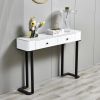 47.2"Modern Console Table with storing space,Exquisite shape design, Metal Frame with Adjustable foot pads for Entrance, Corridor, Living room & Offic