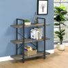 Grey Driftwood and Gunmetal 3-tier Bookcase