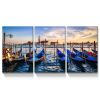 3 Panels Framed Wharf Canvas Wall Art Decor,3 Pieces Mordern Canvas Decoration Painting for Office,Dining room,Living room, Bedroom Decor-Ready to Han