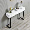 47.2"Modern Console Table with storing space,Exquisite shape design, Metal Frame with Adjustable foot pads for Entrance, Corridor, Living room & Offic