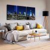 3 Panels Framed Brooklyn Bridge Night View New York Canvas Wall Art Decor,3 Pieces Mordern Canvas Decoration Painting for Office,Dining room,Living ro