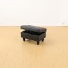 Black Semi PU Synthetic Leather Ottoman Living Room Sofa