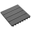 11 pcs Decking Tiles Deep Embossed WPC 12"x12" 1 sqm Gray-AS