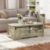 Wood Barn Door Modern Coffee Table Light Gray Sofa Small Side End Tables Living Room With Drawer Storage