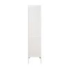 Tall Narrow Tower Freestanding Cabinet with 2 Shutter Doors 5 Tier Shelves for Bathroom;  Kitchen ; Living Room ; Storage Cabinet; White