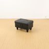 Black Semi PU Synthetic Leather Ottoman Living Room Sofa