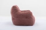 Soft Tufted Foam Bean Bag Chair With Teddy Fabric Bean Paste Red