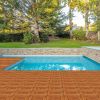 9pcs Wood Interlocking Deck Tiles 11.8"x11.8", Waterproof Flooring Tiles for Indoor and Outdoor, Patio Wood Flooring for Patio Porch Poolside Balcony