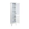 Tall Narrow Tower Freestanding Cabinet with 2 Shutter Doors 5 Tier Shelves for Bathroom;  Kitchen ; Living Room ; Storage Cabinet; White