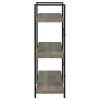 Grey Driftwood and Gunmetal 3-tier Bookcase