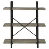 Grey Driftwood and Gunmetal 3-tier Bookcase