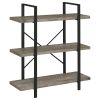 Grey Driftwood and Gunmetal 3-tier Bookcase