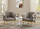 ACME Colla Accent Chair, Gray Velvet & Gold 59816