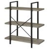 Grey Driftwood and Gunmetal 3-tier Bookcase