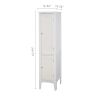 Tall Narrow Tower Freestanding Cabinet with 2 Shutter Doors 5 Tier Shelves for Bathroom;  Kitchen ; Living Room ; Storage Cabinet; White