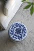 Ceramic Garden Stool, Blue and White Small Side Tabel, D11" x 16"