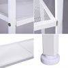 Metal 4 Shelf Bookcase, Multifunctional Ladder-Shaped Plant Flower Stand Rack Bookrack Storage Shelves, Ivory RT