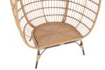 Wicker Egg Chair, Oversized Indoor Outdoor Lounger for Patio, Backyard, Living Room w/ 5 Cushions, Steel Frame, - Red