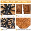 9pcs Wood Interlocking Deck Tiles 11.8"x11.8", Waterproof Flooring Tiles for Indoor and Outdoor, Patio Wood Flooring for Patio Porch Poolside Balcony