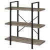 Grey Driftwood and Gunmetal 3-tier Bookcase