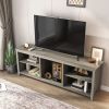 TV Stand Storage Media Console Entertainment Center, without Drawer, Grey Walnut