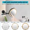 8 Inch 3 Colors LED Lighted, Wall Mounted Makeup Mirror, Double Sided 1X /10X HD Magnifying, 360¬∞ Swivel with Extension Arm, Bathroom Vanity Mirror(B