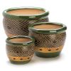 Elegant Jade Planters Trio Set for Indoor and Outdoor Decor