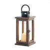 Rustic Lodge Wooden LED Candle Lantern - Decorative Lighting for Home and Garden