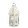 Elegant White Lattice Lantern for Indoor and Outdoor Decor