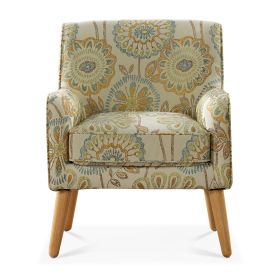 Accent Chair For Living Room (Color: Beige+yellow)