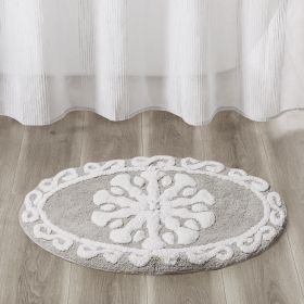 Medallion Cotton Tufted Bath Rug (Color: as Pic)