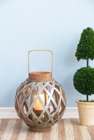 Decorative Lantern with Handle, Wooden Lantern for Indoor Outdoor, Home Garden Wedding (Color: as Pic)