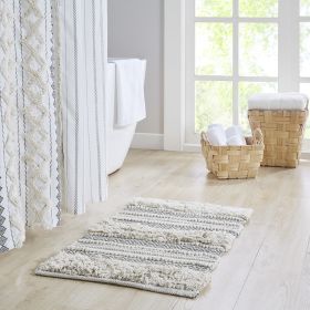 Woven Texture Stripe Bath Rug (Color: as Pic)