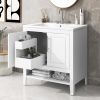 30" Bathroom Vanity with Sink, Multi-functional Bathroom Cabinet with Doors and Drawers, Solid Frame and MDF Board