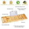 Bathtub Caddy Tray Crafted Bamboo Bath Tray Table Extendable Reading Rack Tablet Phone Holder