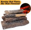 Gas Fireplace Logs,10pcs Large Faux Firepit Logs, Decorative Ceramic Firewood Log Set for Indoor Outdoor Gas Insets, Vented,Ventless, Electric,Ethanol