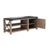 WESOME Modern Farmhouse Tobacco Wood Shoes Bench