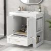 30'' Bathroom Vanity with Seperate Basin Sink, Modern Bathroom Storage Cabinet with Double-sided Storage Shelf, Freestanding Bathroom Vanity Cabinet w