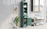 Tall Bathroom Cabinet;  Freestanding Storage Cabinet with Drawer;  MDF Board;  Adjustable Shelf